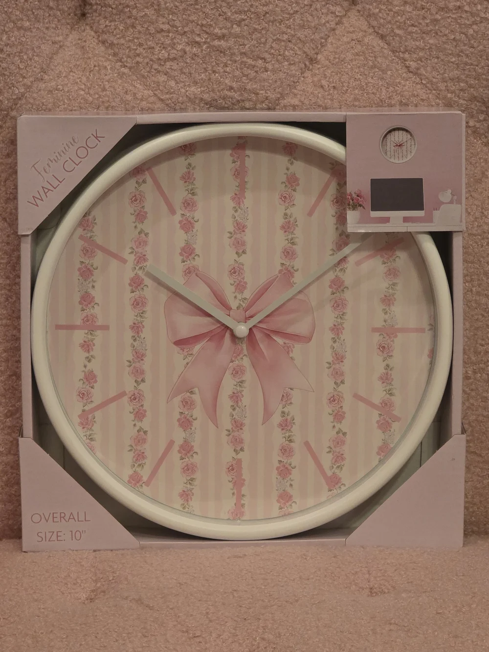 Pink Floral Bow Wall Clock - Love Shack Fancy Inspired